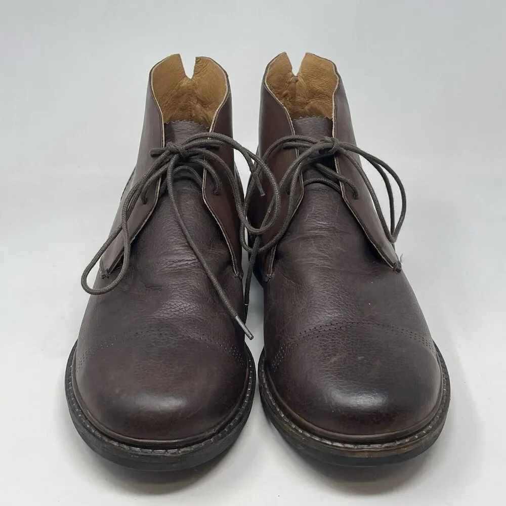 Olukai Pahoa Chukka Boots Mens 10 Brown Leather Lace Up Ankle Casual NO INSOLES